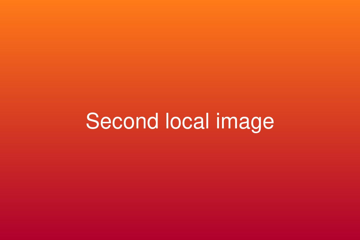 An orange-to-magenta gradient with the words “Second local image”.