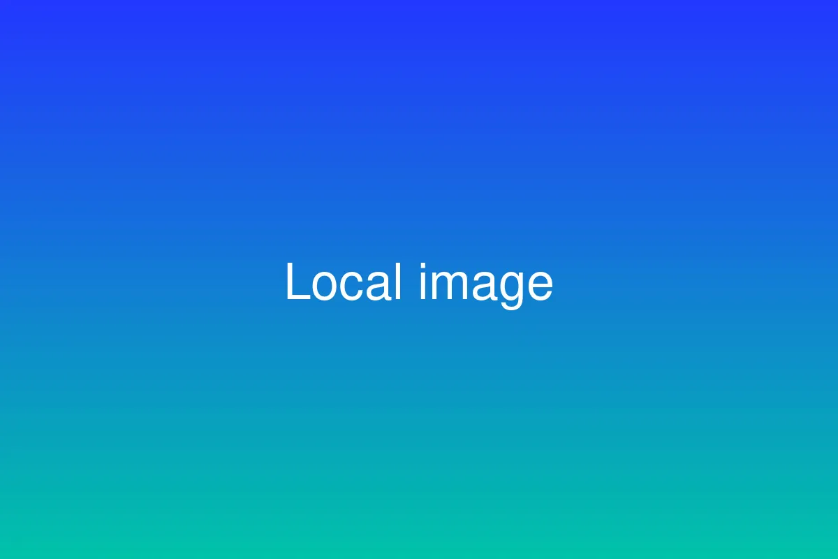 A blue-to-teal gradient with the words “Local image”.